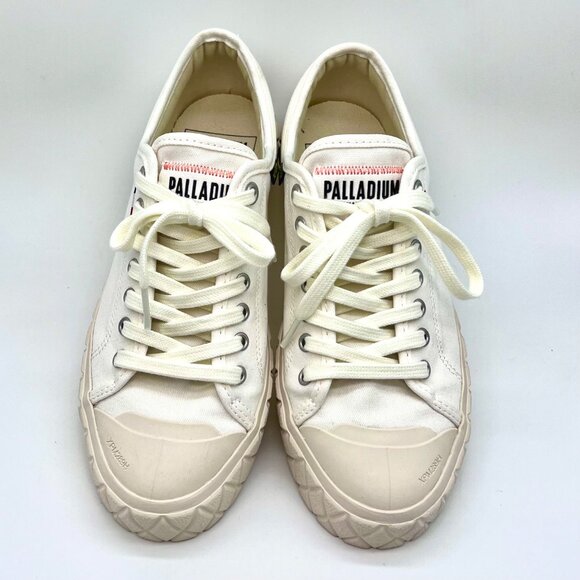 Palladium Palla Ace Organic White Canvas Sneakers Women’s 7.5 - Picture 2 of 8